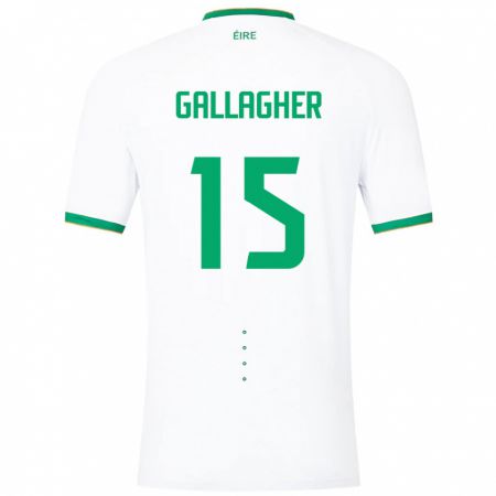 Kandiny Damen Irische Oisín Gallagher #15 Weiß Auswärtstrikot Trikot 24-26 T-Shirt