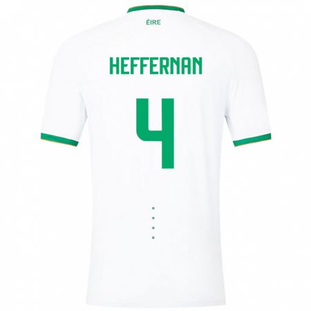 Kandiny Damen Irische Cathal Heffernan #4 Weiß Auswärtstrikot Trikot 24-26 T-Shirt