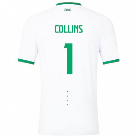 Kandiny Damen Irische Joe Collins #1 Weiß Auswärtstrikot Trikot 24-26 T-Shirt