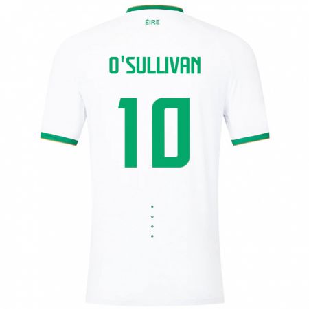 Kandiny Damen Irische Denise O'sullivan #10 Weiß Auswärtstrikot Trikot 24-26 T-Shirt