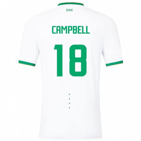 Kandiny Damen Irische Megan Campbell #18 Weiß Auswärtstrikot Trikot 24-26 T-Shirt