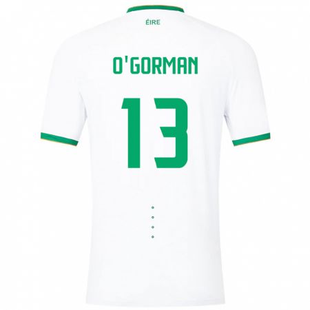 Kandiny Damen Irische Áine O'gorman #13 Weiß Auswärtstrikot Trikot 24-26 T-Shirt