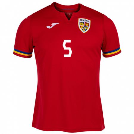 Kandiny Damen Rumänische Ümit Akdağ #5 Rot Auswärtstrikot Trikot 24-26 T-Shirt