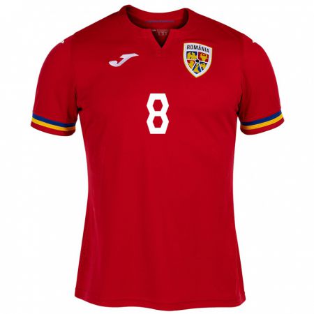 Kandiny Damen Rumänische Andrei Florea #8 Rot Auswärtstrikot Trikot 24-26 T-Shirt