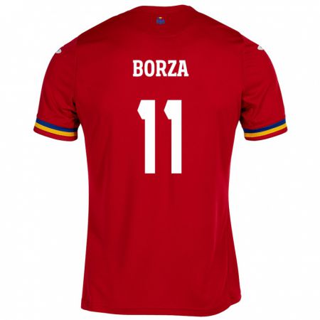 Kandiny Damen Rumänische Andrei Borza #11 Rot Auswärtstrikot Trikot 24-26 T-Shirt
