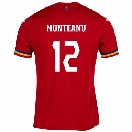 Kandiny Damen Rumänische Rafael Munteanu #12 Rot Auswärtstrikot Trikot 24-26 T-Shirt