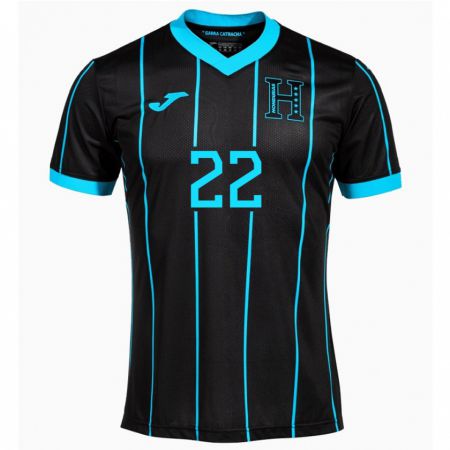 Kandiny Damen Honduras Luis López #22 Schwarz Auswärtstrikot Trikot 24-26 T-Shirt