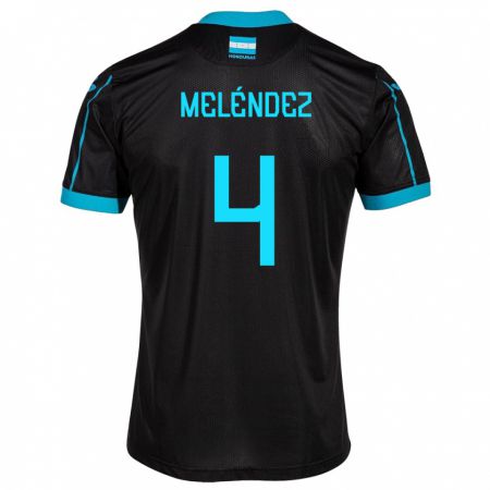 Kandiny Damen Honduras Carlos Meléndez #4 Schwarz Auswärtstrikot Trikot 24-26 T-Shirt
