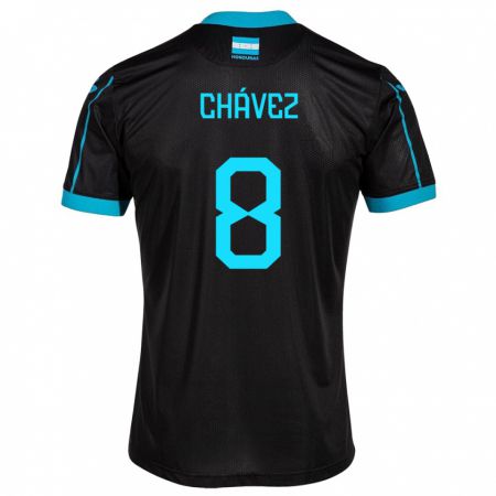 Kandiny Damen Honduras Gerson Chávez #8 Schwarz Auswärtstrikot Trikot 24-26 T-Shirt