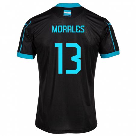 Kandiny Damen Honduras Maikol Morales #13 Schwarz Auswärtstrikot Trikot 24-26 T-Shirt