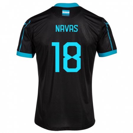 Kandiny Damen Honduras Johan Navas #18 Schwarz Auswärtstrikot Trikot 24-26 T-Shirt