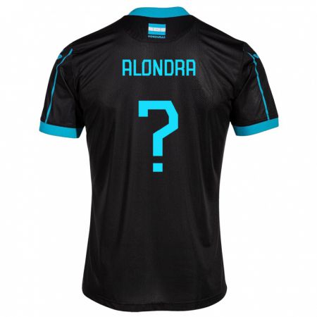 Kandiny Damen Honduras Alondra Aguilar #0 Schwarz Auswärtstrikot Trikot 24-26 T-Shirt