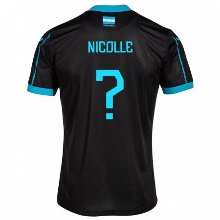 Kandiny Damen Honduras Nicolle García #0 Schwarz Auswärtstrikot Trikot 24-26 T-Shirt