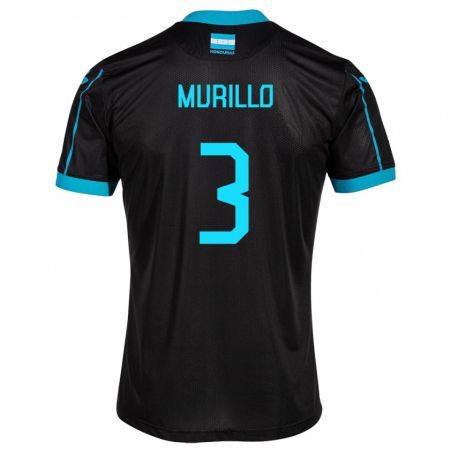 Kandiny Damen Honduras Bárbara Murillo #3 Schwarz Auswärtstrikot Trikot 24-26 T-Shirt