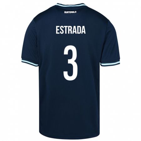 Kandiny Damen Guatemala Carlos Estrada #3 Blau Auswärtstrikot Trikot 24-26 T-Shirt