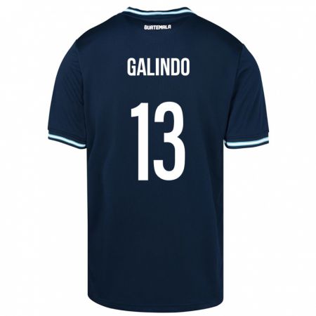 Kandiny Damen Guatemala Alejandro Galindo #13 Blau Auswärtstrikot Trikot 24-26 T-Shirt