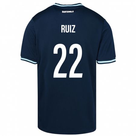 Kandiny Damen Guatemala Kevin Ruiz #22 Blau Auswärtstrikot Trikot 24-26 T-Shirt
