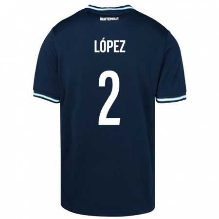 Kandiny Damen Guatemala Francisco López #2 Blau Auswärtstrikot Trikot 24-26 T-Shirt