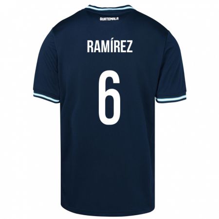 Kandiny Damen Guatemala Kevin Ramírez #6 Blau Auswärtstrikot Trikot 24-26 T-Shirt
