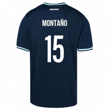 Kandiny Damen Guatemala Figo Montaño #15 Blau Auswärtstrikot Trikot 24-26 T-Shirt