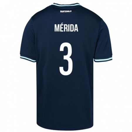 Kandiny Damen Guatemala Daniel Mérida #3 Blau Auswärtstrikot Trikot 24-26 T-Shirt