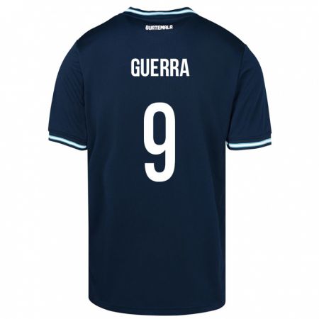 Kandiny Damen Guatemala Oseas Guerra #9 Blau Auswärtstrikot Trikot 24-26 T-Shirt
