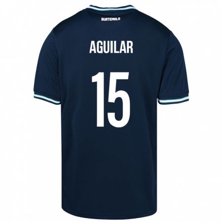 Kandiny Damen Guatemala Carlos Aguilar #15 Blau Auswärtstrikot Trikot 24-26 T-Shirt