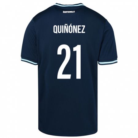 Kandiny Damen Guatemala Andrea Quiñónez #21 Blau Auswärtstrikot Trikot 24-26 T-Shirt