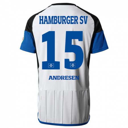 Kandiny Kinder Bent Andresen #15 Weiß Heimtrikot Trikot 2023/24 T-Shirt