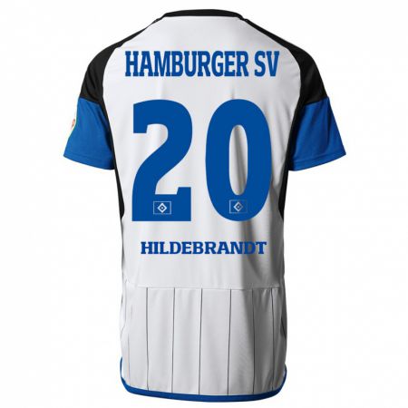 Kandiny Kinder Tjark Hildebrandt #20 Weiß Heimtrikot Trikot 2023/24 T-Shirt