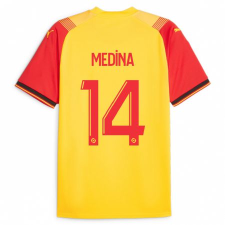 Kandiny Kinder Facundo Medina #14 Gelb Heimtrikot Trikot 2023/24 T-Shirt