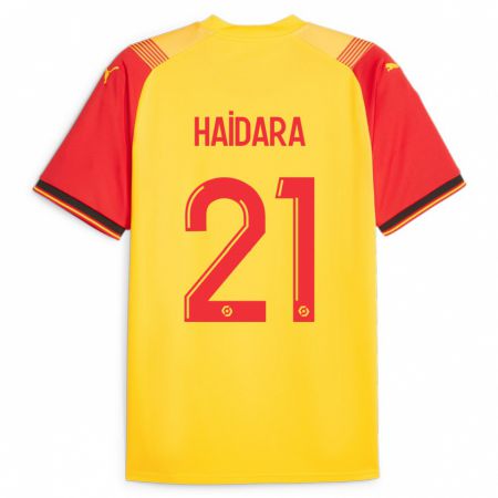 Kandiny Kinder Massadio Haidara #21 Gelb Heimtrikot Trikot 2023/24 T-Shirt