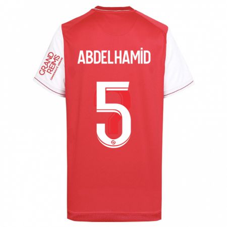 Kandiny Kinder Yunis Abdelhamid #5 Rot Heimtrikot Trikot 2023/24 T-Shirt