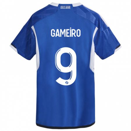 Kandiny Kinder Kévin Gameiro #9 Blau Heimtrikot Trikot 2023/24 T-Shirt