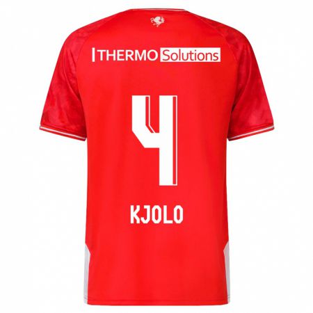 Kandiny Kinder Mathias Kjølø #4 Rot Heimtrikot Trikot 2023/24 T-Shirt