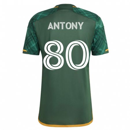 Kandiny Kinder Antony #80 Grün Heimtrikot Trikot 2023/24 T-Shirt