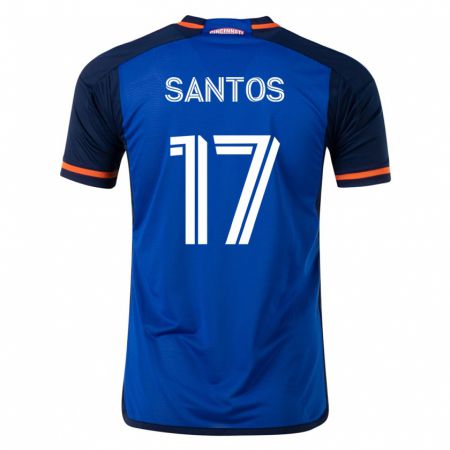 Kandiny Kinder Sergio Santos #17 Blau Heimtrikot Trikot 2023/24 T-Shirt
