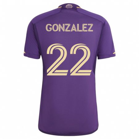 Kandiny Kinder Gastón González #22 Violett Heimtrikot Trikot 2023/24 T-Shirt