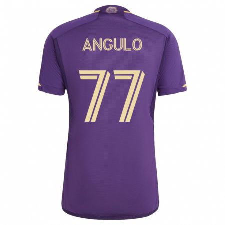 Kandiny Kinder Iván Angulo #77 Violett Heimtrikot Trikot 2023/24 T-Shirt