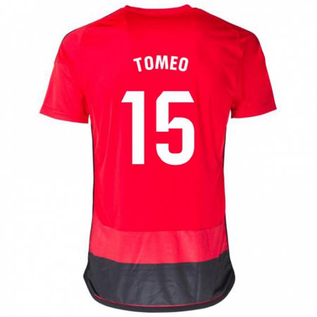 Kandiny Kinder Pablo Tomeo #15 Rot Schwarz Heimtrikot Trikot 2023/24 T-Shirt