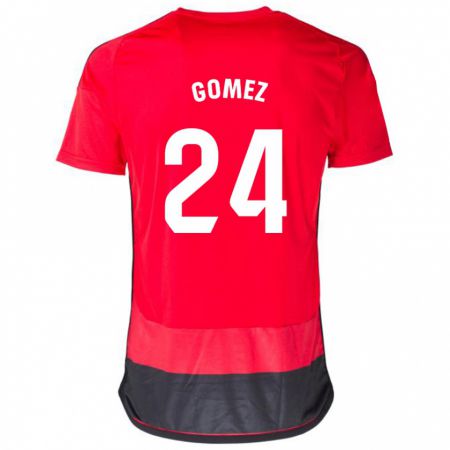 Kandiny Kinder Jonathan Gómez #24 Rot Schwarz Heimtrikot Trikot 2023/24 T-Shirt