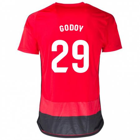 Kandiny Kinder Alan Godoy #29 Rot Schwarz Heimtrikot Trikot 2023/24 T-Shirt