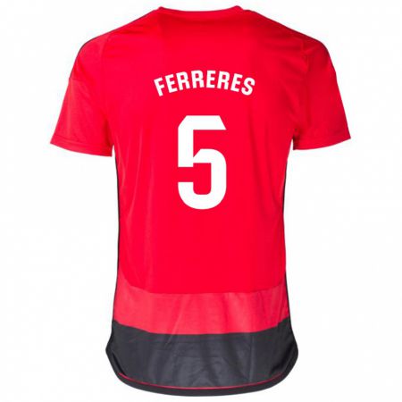 Kandiny Kinder Manolo Ferreres #5 Rot Schwarz Heimtrikot Trikot 2023/24 T-Shirt