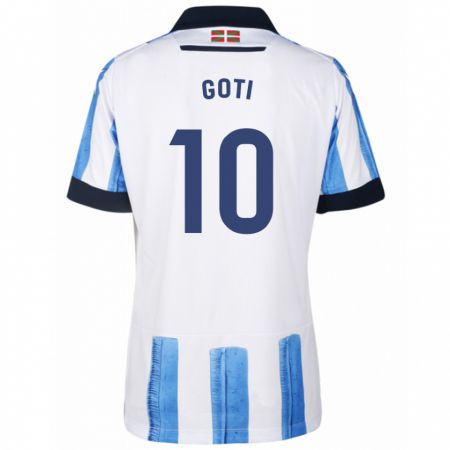 Kandiny Kinder Mikel Goti #10 Blau Weiss Heimtrikot Trikot 2023/24 T-Shirt