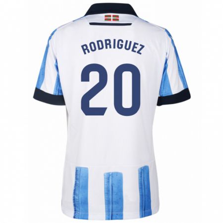 Kandiny Kinder Mikel Rodriguez #20 Blau Weiss Heimtrikot Trikot 2023/24 T-Shirt