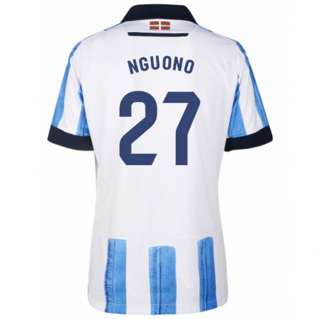 Kandiny Kinder Job Nguono #27 Blau Weiss Heimtrikot Trikot 2023/24 T-Shirt