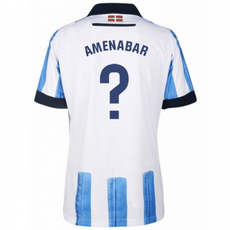 Kandiny Kinder Aritz Amenabar #0 Blau Weiss Heimtrikot Trikot 2023/24 T-Shirt