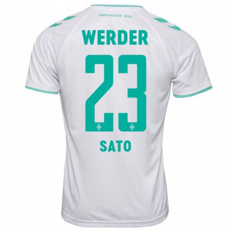 Kandiny Kinder Kein Sato #23 Weiß Auswärtstrikot Trikot 2023/24 T-Shirt