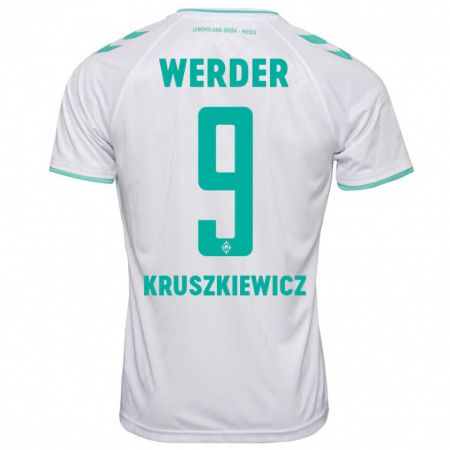 Kandiny Kinder Jakub Kruszkiewicz #9 Weiß Auswärtstrikot Trikot 2023/24 T-Shirt