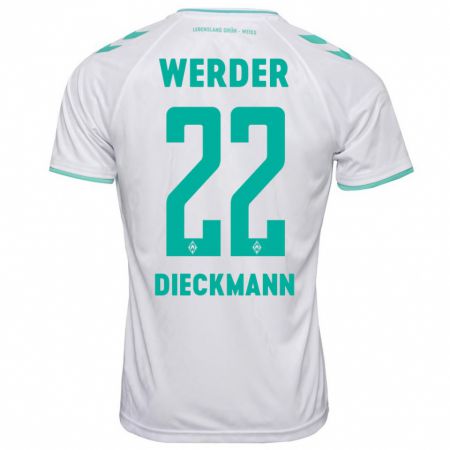 Kandiny Kinder Rieke Dieckmann #22 Weiß Auswärtstrikot Trikot 2023/24 T-Shirt